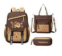 Capybara Ensemble Sac à Dos imperméable avec Trousse à Crayons - Large Application - Utilisation Durable - pour garçons, étudiants, Quotidien, école, Anniversaire, D, Refer to Description