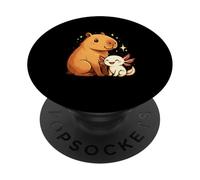 Capybara et Axolotl mignon animal amitié design drôle PopSockets PopGrip Adhésif