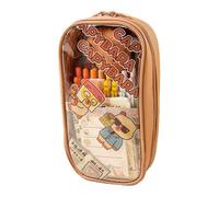 Capybara Étui de Rangement, Mignon Compartiment à Crayons, étui à Crayons de Bureau, Sac à stylos, Sac à Crayons esthétique, Pochette de marqueurs pour Crayons et gommes, PVC + Toile, 98 g, 21 x 11 x