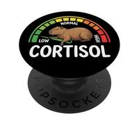 Capybara Faible Low Cortisol Meme Reduce Stress PopSockets PopGrip Adhésif