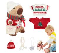 Capybara Farcis - Mignon En Forme De Dessin Animé Avec 9 Robes De Habillage, Poupée Animal Douce Collection Interactive | Chambre à Coucher, Canapé, Lit, Salon, F