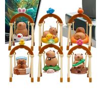 Capybara Figure Toy - Rocking Capybara Model Kit Set of 6, Animal Desk Ornement | Figures amusantes Capybara -Display pour dessus de table, étagère, salon, chambre à coucher, comptoir, décoration de