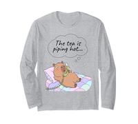 Capybara Funny Gossip Yapper Meme Le thé est très Chaud Manche Longue
