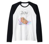 Capybara Funny Gossip Yapper Meme Le thé est très Chaud Manche Raglan