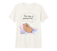 Capybara Funny Gossip Yapper Meme Le thé est très Chaud T-Shirt Haut de Gamme