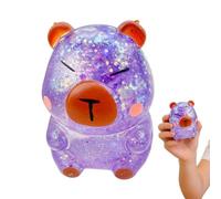 Capybara Glitter Stress Toy, Sensory Squeeze Fidget, 2.76x1.77x1.77 inch Animal Toys with Stretch Grip, Soft Texture with Easy Hold, Fun Game for Kids Teens Adults Students Workers Home School Favors