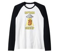 Capybara Going Up Chillest UFO Aliens et soucoupes Volantes Manche Raglan