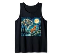 Capybara Howling at The Moon Night Sky Animal Art Débardeur