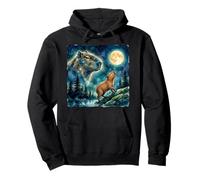 Capybara Howling at The Moon Night Sky Animal Art Sweat à Capuche