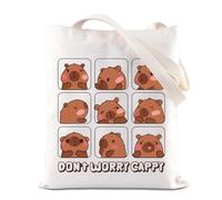 Capybara Inspire Sac fourre-tout avec citation « Don't Worry Be Cappy » - Cadeau idéal pour les amoureux des animaux (Be Cappy T)