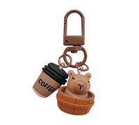 Capybara Keychains, Funny Animal Key Ring, 0.79 x0.79 in Cute Realistic Portable with Metal Hook, Soft-Touch Finish, Miniature Wildlife Figurine, Whimsical Accessory for Backpacks Mobile Phones Bags