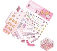 Capybara Kids Autocollants 3D pour maison - Matériaux créatifs et accessoires pour agenda | Autocollants amusants et réutilisables pour la décoration de livres, l'artisanat et la décoration de la mais