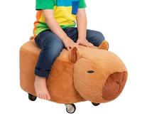 Capybara Kids Stool - Cartoon Wheeled Seat, Cute Animal Capybara Shape Chair with Silent Swivel Wheels, Low Footstool for Girl Room, Entryway, Living Room, Home Indoor Seating