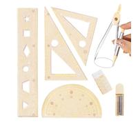 Capybara Kit de géométrie mathématique | Règle d'école pour enfants | Jauge de mesure transparente pour l'apprentissage, l'étude, l'écriture, la salle de classe, l'examen de la maison, l'art à la