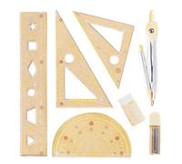 Capybara Kit de géométrie - Règle mathématique | Jauge de mesure transparente pour l'apprentissage, l'étude, l'écriture, la salle de classe, les examens scolaires, l'art à la maison, pour fille et