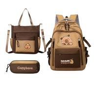 Capybara Kit de sac à dos - Sac à dos Capybara de dessin animé pour l'école - Trousse étanche pour ordinateur portable, tablette, quotidien, Noël, voyage, bouteille d'eau, livres, papeterie, étudiants
