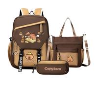 Capybara - Kit de sac à dos - Sac à dos d'école, de voyage, sac adapté aux | Organiseur sur le thème des animaux pour, garçons, apprenants, études quotidiennes, vacances