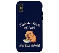 Capybara Liste des choses que j'aime les nouilles Kawaii Coque pour iPhone X/XS