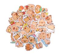 Capybara Lot de 100 autocollants en vinyle imperméable Motif animal de dessin animé Pour adultes, adolescentes, filles, bouteille d'eau, ordinateur portable, bagages, casque, scrapbooking, moto,