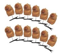 Capybara Lot de 12 pinces à cheveux amusantes en forme d'animaux - Barrettes légères et élégantes, design à ressort solide et sécurisé pour les amoureux des animaux