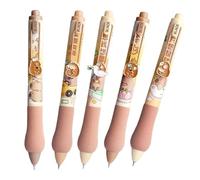 Capybara Lot de 5 stylos à encre gel rétractables pour l'écriture, stylos à encre gel Capybara rétractables | Stylos à encre gel Capybara | Stylos à bille de dessin animé pour femmes, filles