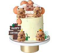 Capybara - Lot de 53 serviettes en papier pour anniversaire d'enfant Capybara - Contient 20 serviettes, 10 sacs cadeaux, 10 nappes, 12 drapeaux, 1 toile de fond