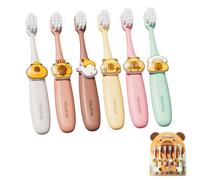 Capybara Lot de 6 brosses à dents manuelles amusantes pour enfants - Avec poils doux - Pour filles et garçons Sumneo
