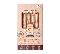 Capybara Lot de 6 marque-pages mécaniques à séchage rapide Motif animal mignon 0,5 mm