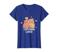 Capybara Lover Animal Rongeur Capybaras T-Shirt, Femme, Bleu Royal, M
