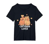 Capybara Lover Animal Rongeur Capybaras T-Shirt, Femme Grandes Tailles, Noir, 2X
