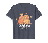 Capybara Lover Animal Rongeur Capybaras T-Shirt, Homme, Bleu Chiné, 4XL