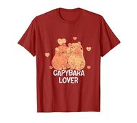 Capybara Lover Animal Rongeur Capybaras T-Shirt, Homme, Canneberge, S