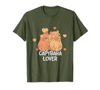 Capybara Lover Animal Rongeur Capybaras T-Shirt, Homme, Olive, 3XL