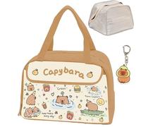 Capybara Lunch Box, Waterproof Capybara Lunch Bag, Lonchera De Capibaras Para Niña, Animal Print Insulated Box Cute Cartoon lunch Tote for Office Travel Picnic Beach (#3)