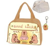 Capybara Lunch Box, Waterproof Capybara Lunch Bag, Lonchera De Capibaras Para Niña, Animal Print Insulated Box Cute Cartoon lunch Tote for Office Travel Picnic Beach (#2)