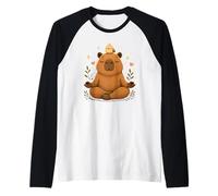 Capybara Méditant Animal Zen Mignon Drôle Capybara Manche Raglan