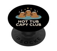 Capybara Meme Coffee Vibes Stay Chill Living The Capybara PopSockets PopGrip Adhésif