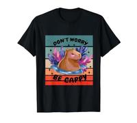 Capybara Mignon Animal édifiant ne Vous inquiétez Pas Cappy T-Shirt Graphique avec Valeur, Homme, Noir, S