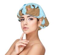 Capybara mignon,Bonnet de nuit en satin pour adulte - Bonnet de nuit élastique pour femme, couvre-cheveux de nuit