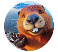 Capybara Mignon Puzzle 1000 Pièces Familial Pression Réduite des Petits Animaux Mignons Puzzle Ronds DIY pour Adultes Et Enfants1000pcs (67.5x67.5cm)
