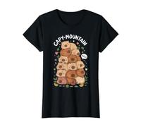 Capybara Mountain Mignon endormi Capybara Amoureux T-Shirt Graphique avec Valeur, Femme, Noir, S