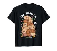 Capybara Mountain Mignon endormi Capybara Amoureux T-Shirt Graphique avec Valeur, Homme, Noir, L