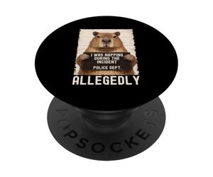 Capybara Mugshot I Was Napping During The Incident PopSockets PopGrip Adhésif