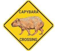 Capybara Panneau d'avertissement de passage de Capybara Panneau de zone fantaisie Décoration murale pour porte d'entrée de ferme, cour, intérieur et extérieur, panneau de rue rustique 30 x 30 cm
