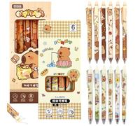 Capybara Papeterie,12 stylos Stylo Kawaii Capybara,Papeterie Capybara,Stylo Capybara Effacable,pour bureau, école, femmes, filles, garçons.