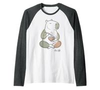 Capybara Peaceful Zen Ramen Nouilles Minimaliste Sabi Wabi Manche Raglan
