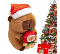 Capybara Peluche de Noël - Douce - Décoration Animale Mignonne pour, Filles, Tout-Petits - Cadeau Confortable pour Chambre à Coucher, Voiture, Chambre d'enfant, Riz