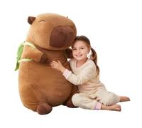 Capybara Peluche XXL 100 cm - Capibara Doudou Grand Peluche Douce 3 en 1 Coussin & Décoration - Peluche géante Cabybara pour enfants & adultes - Idée cadeau à câliner (Capybara et Tortue)