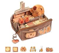 Capybara Pen Box Holder - Capybara Case Pencil Pen Holder Bag, Capybara Pen Bag Trousse À Crayons, Imperméable À L'eau Mignonne Capybara En Peluche Et Épingles, Pochette À Crayons Esthétique Pour Styl