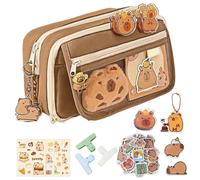 Capybara Pencil Case For School - Cartoon Pencil Pouch | Large Capacity Cartoon Capybara Stationery Holder Pen Storage Case Bag For Students, School Supplies, Includes Sticky Notes, Stickers, And More